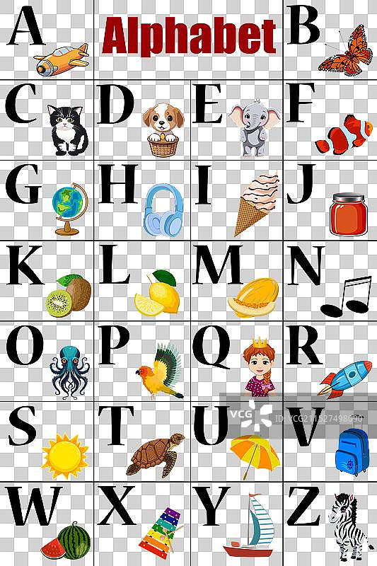 带图片的儿童字母表图片素材