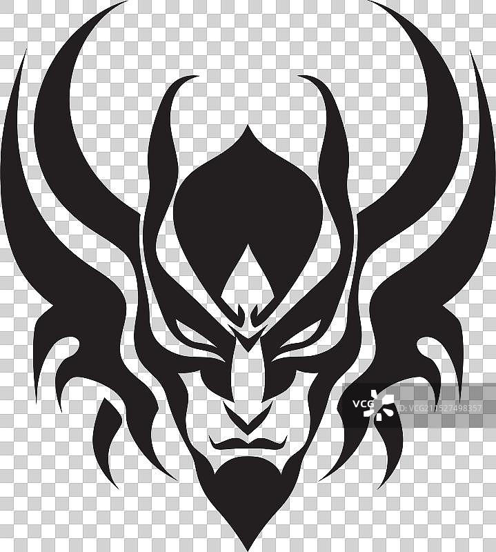 古代面具武士幽灵黑色标志图片素材