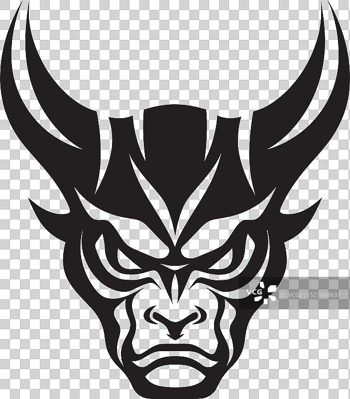 令人毛骨悚然的面具幽灵能剧符号图片素材