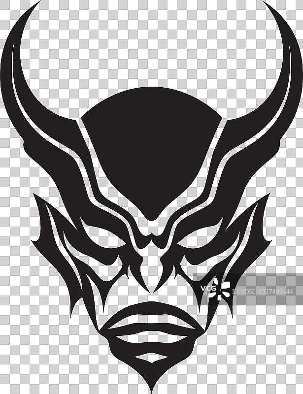 恐怖面具鬼面黑色Logo设计图片素材