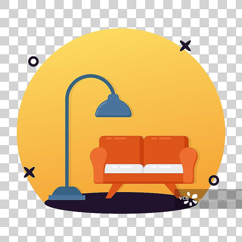 带落地灯的沙发图片素材