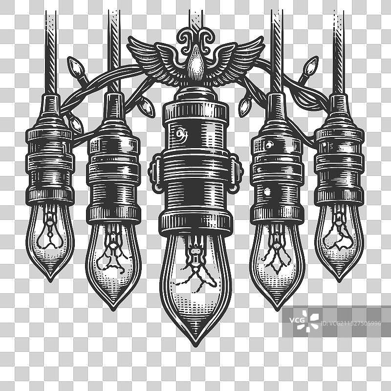 圣诞节华丽悬挂灯串图片素材