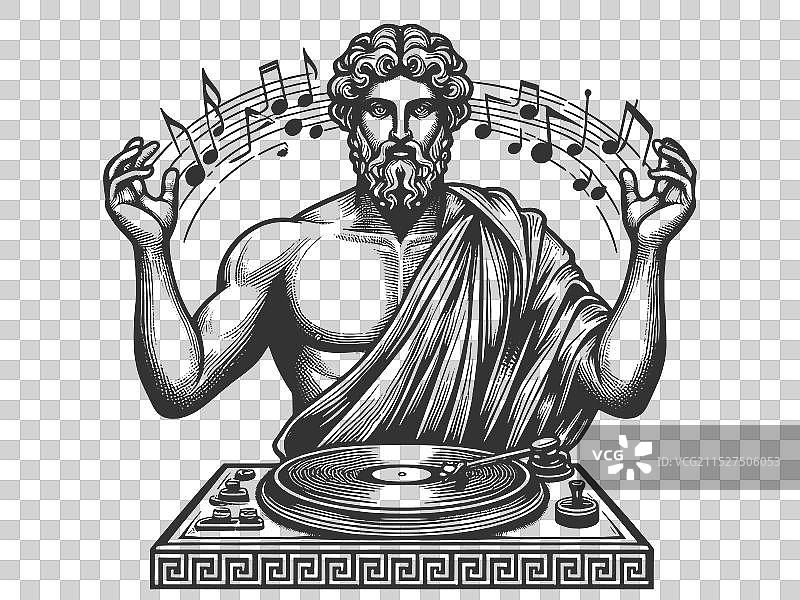 现代DJ风格的古希腊神图片素材