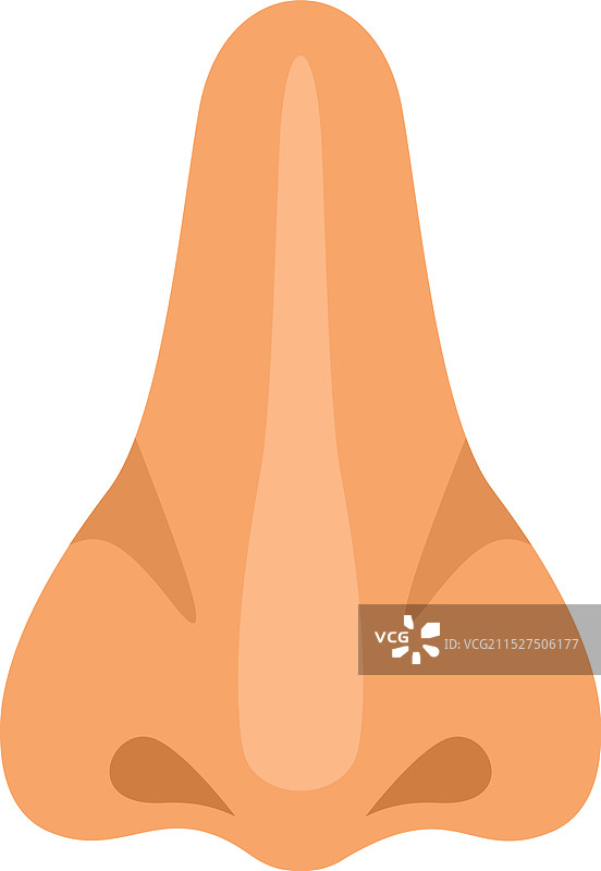 扁平风格的人类鼻子闻到好闻的味道图片素材