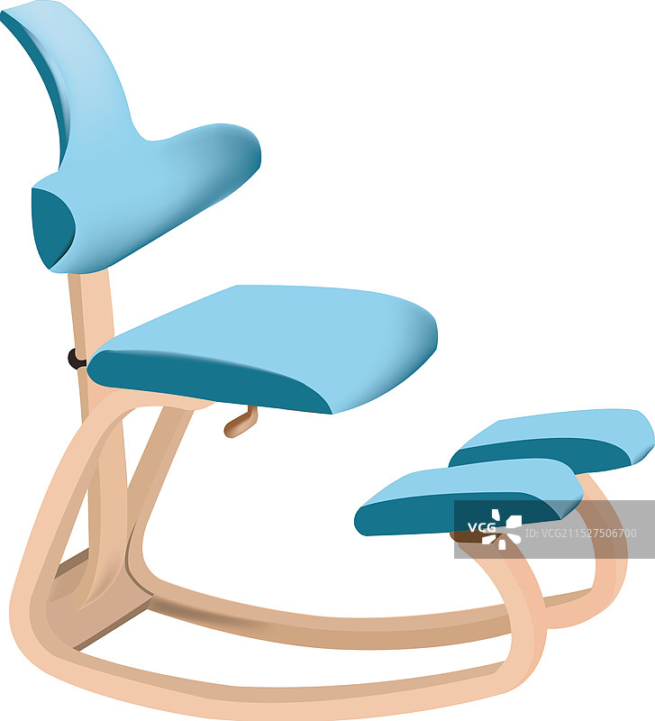 符合人体工学的跪椅，有助改善坐姿图片素材