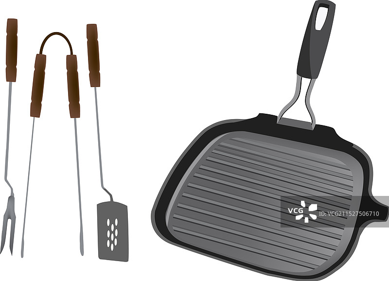 带钳子的烧烤配件图片素材