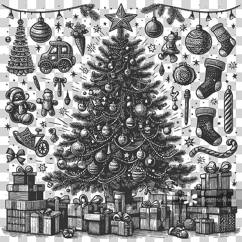 装饰圣诞树图片素材