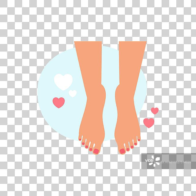 涂着红色指甲油的女孩的美腿图片素材