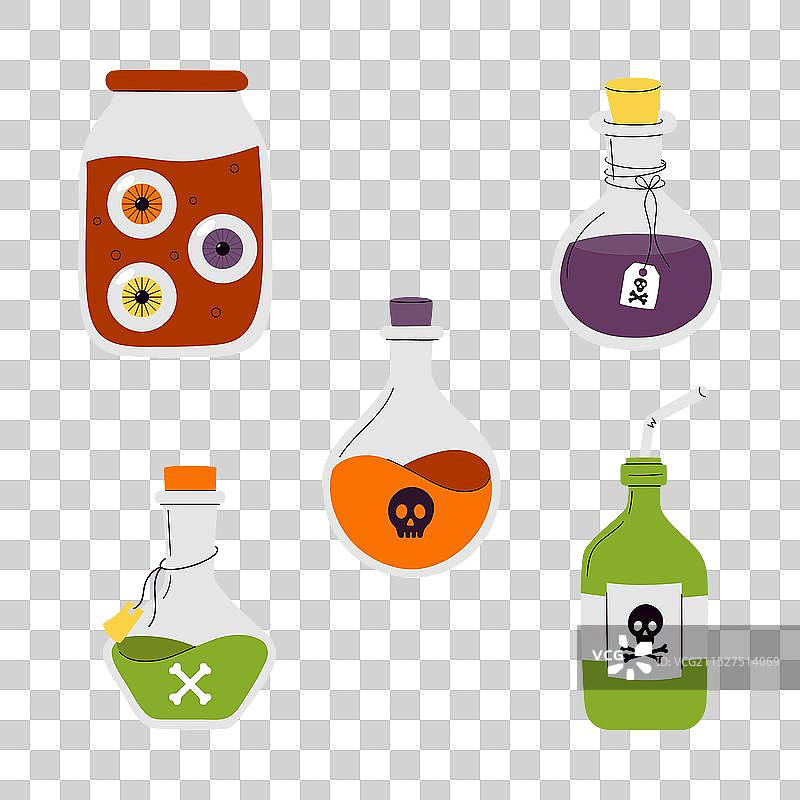 骷髅瓶子合集图片素材