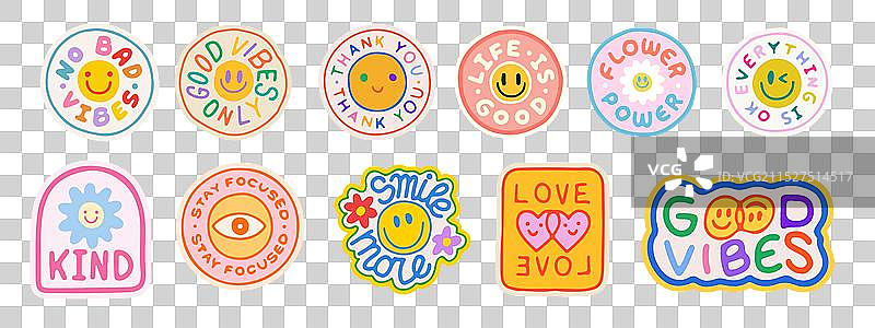 手绘Y2K酷炫贴纸设计图片素材