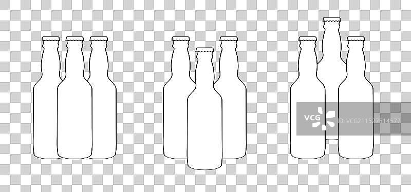 啤酒瓶排列图案图片素材