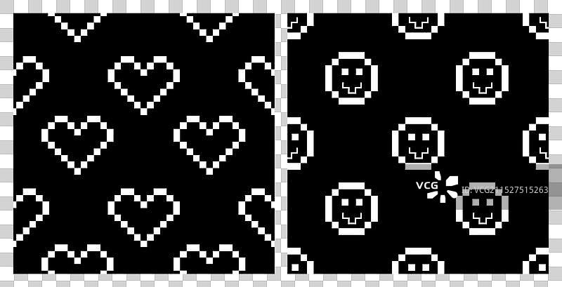 像素Y2K复古无缝图案集图片素材