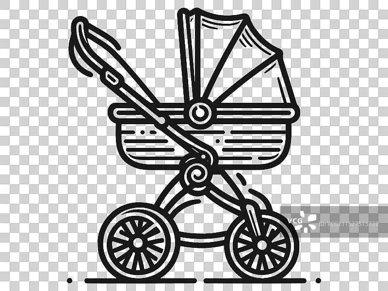 旧款婴儿车和摇篮图片素材