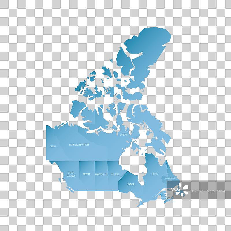 加拿大行政区划政治地图图片素材