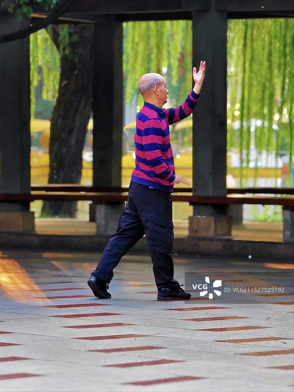 晨练太极图片素材