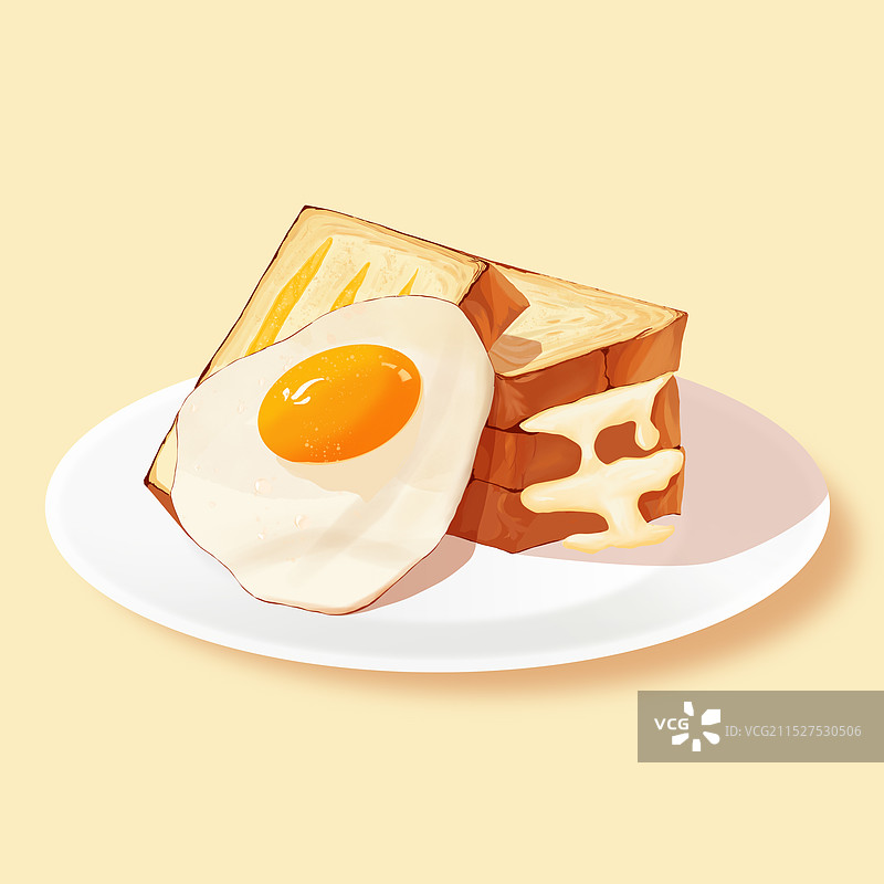 鸡蛋面包图片素材