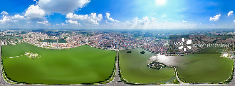 河南，商丘市，睢县北湖景区，凤城湖，睢县中原水城国家湿地公园，国家4A级旅游区，北湖公园，航拍，全景图片素材