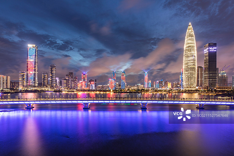 深圳后海城市灯光秀图片素材