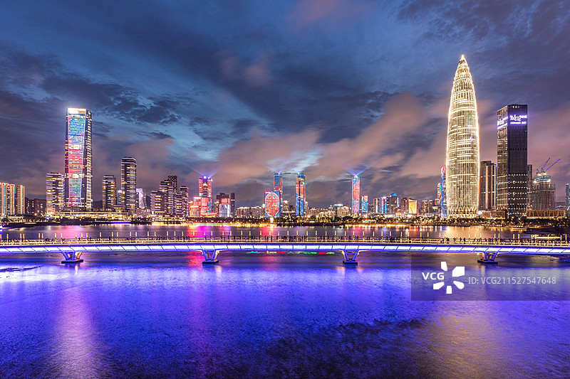 深圳后海城市灯光秀图片素材