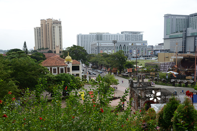 马来西亚马六甲，马六甲市正式被联合国教科文组织列入世界遗产名录图片素材