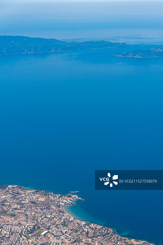 爱琴海沿岸航拍风景-土耳其库萨达斯与希腊诸岛图片素材