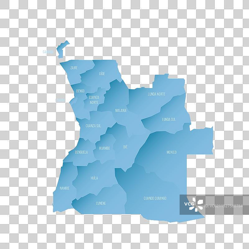 安哥拉行政区划政治地图图片素材