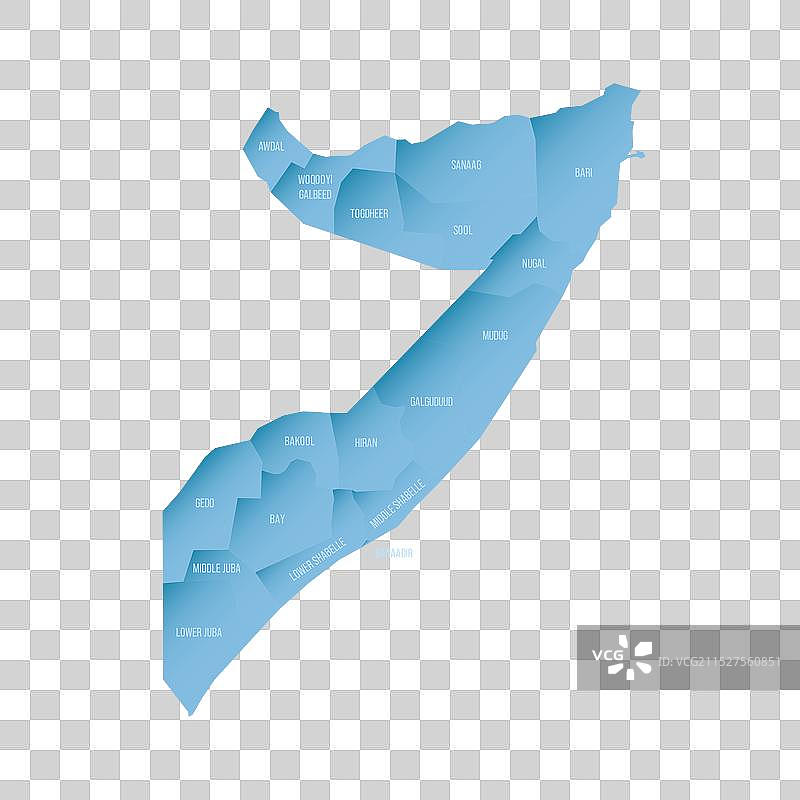 索马里行政区划政治地图图片素材