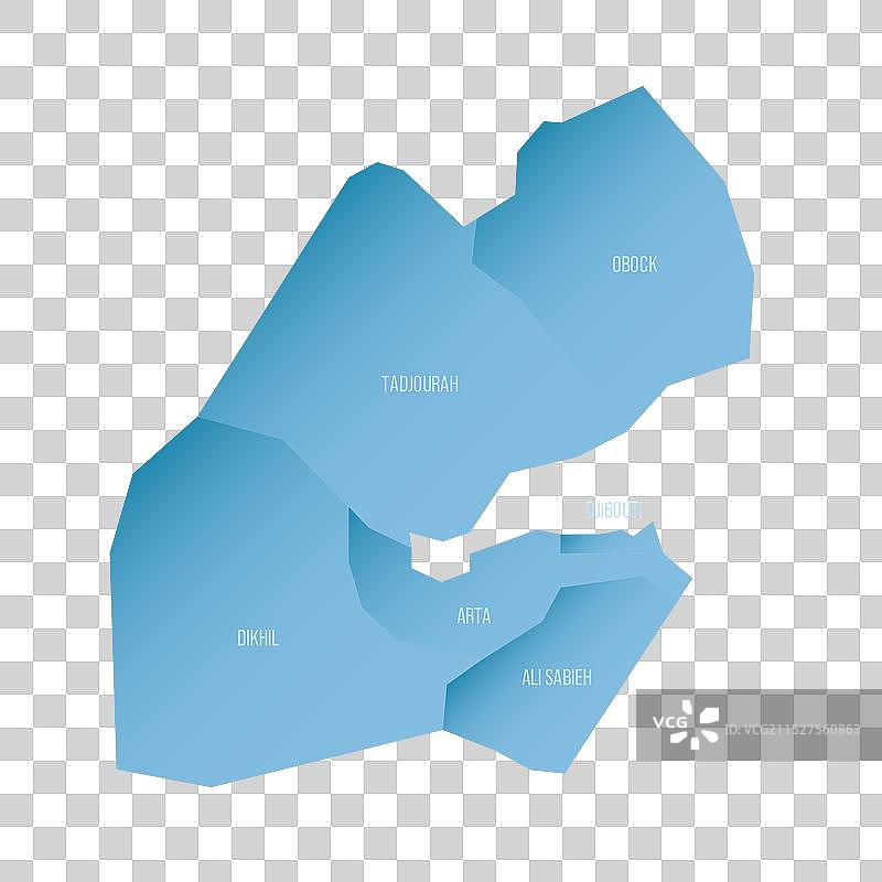 吉布提行政区划政治地图图片素材