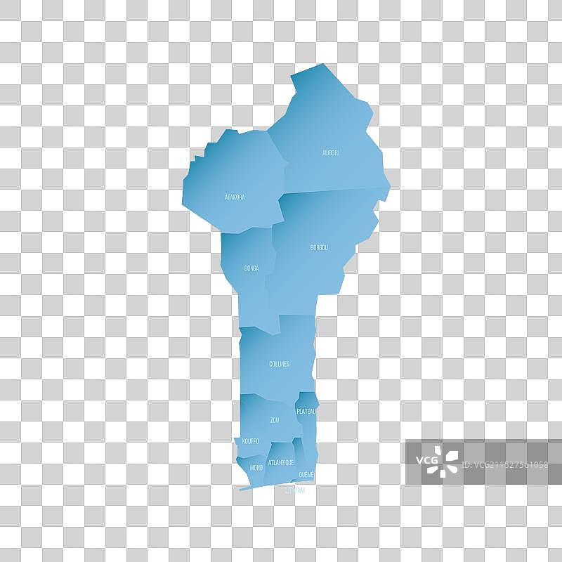 贝宁行政区划政治地图图片素材