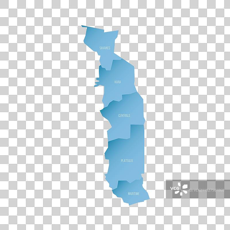 多哥行政区划政治地图图片素材