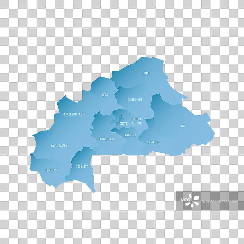 布基纳法索行政区划政治地图图片素材