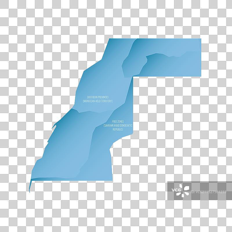 摩洛哥分割的西撒哈拉地图图片素材