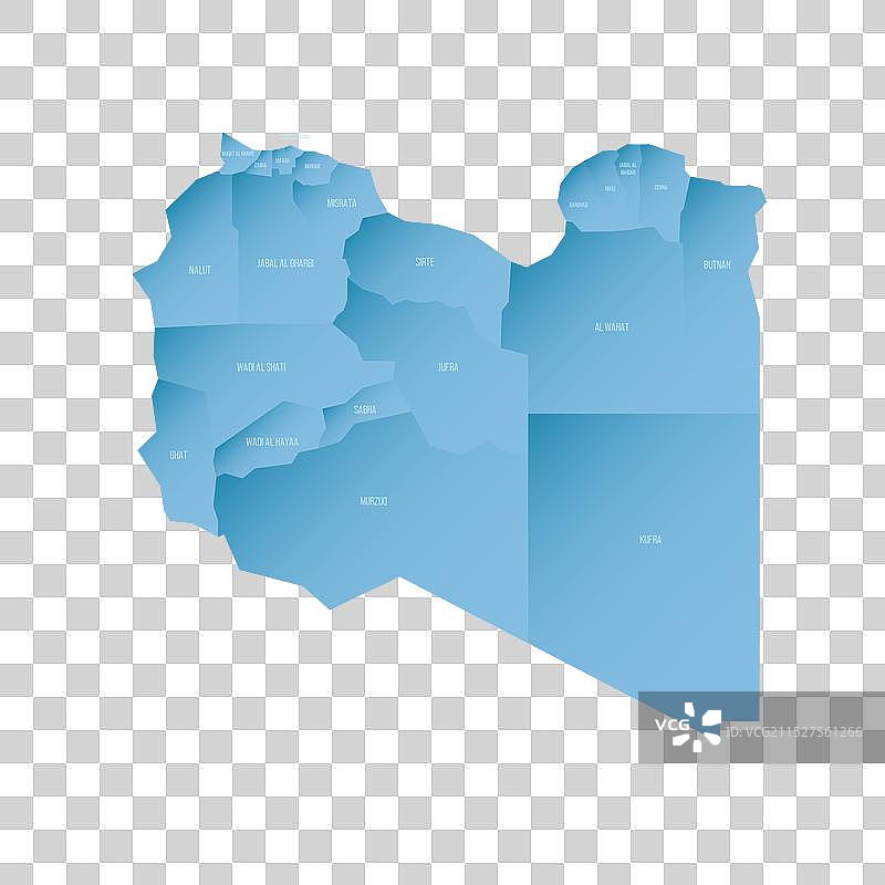 利比亚行政区划政治地图图片素材