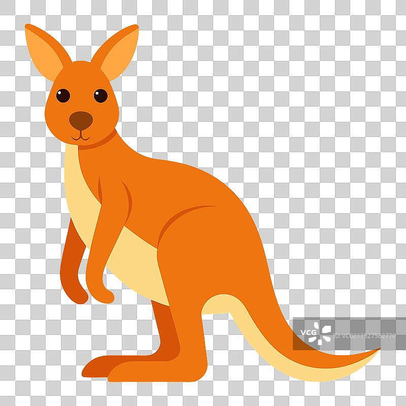 白色背景上的可爱袋鼠图片素材