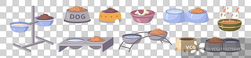 猫和狗粮碗喂食器图片素材