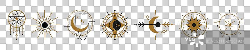 魔法巫术神秘几何符号合集图片素材