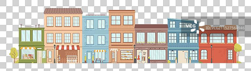 城市景观与小商店图片素材