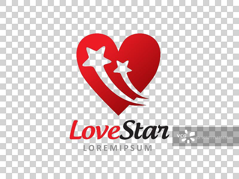 爱与星星标志符号或图标模板图片素材