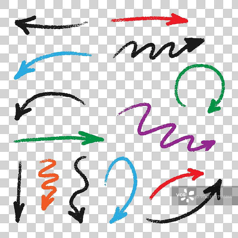 手绘箭头涂鸦方向线条图片素材