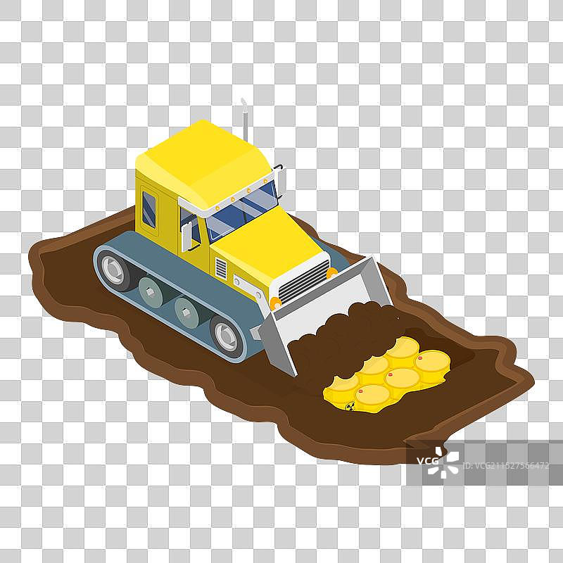 2.5D放射性废物扁平风格图片素材