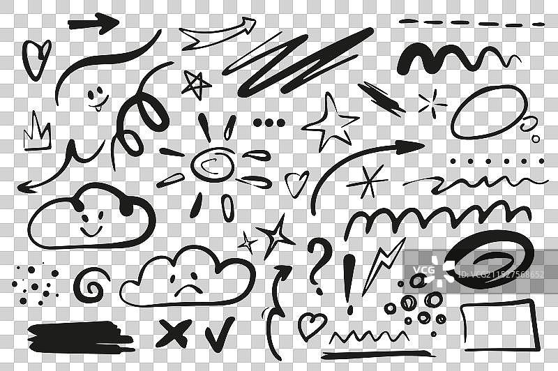 扁平图形中的线条形状标记元素图片素材