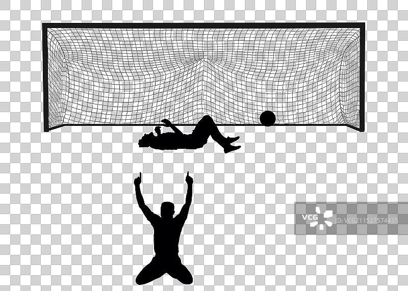 足球运动员跪地庆祝进球图片素材