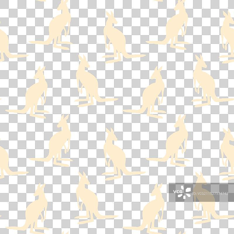 彩色袋鼠剪影无缝图案图片素材