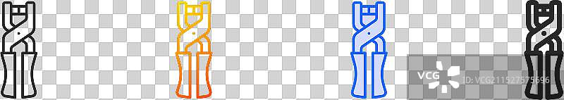 带蓝色渐变细线的孔眼图标图片素材