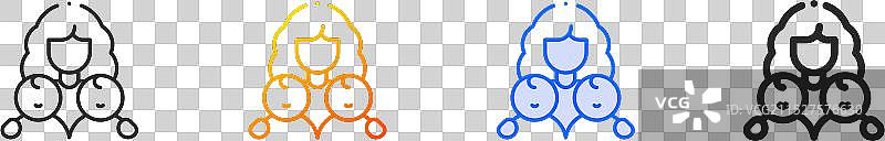家庭图标：纤细的线性渐变蓝色笔触图片素材