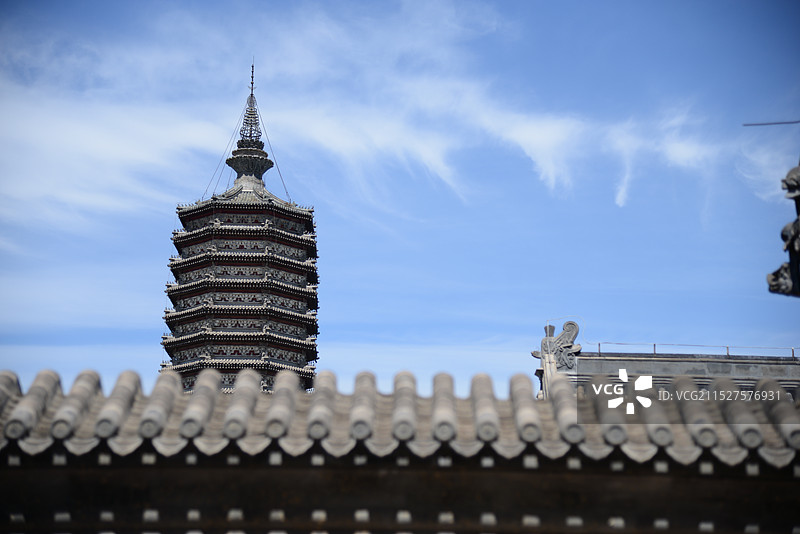 通州燃灯塔又称燃灯佛舍利塔，位于北京市通州图片素材