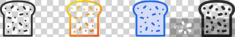 光纤细线性渐变蓝色描边图标图片素材