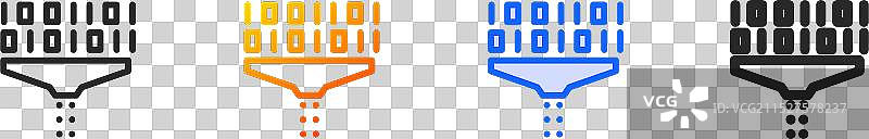 滤镜图标，线性渐变蓝色描边图片素材