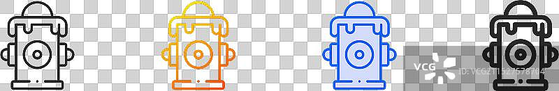 消防栓线性渐变蓝色描边图标图片素材