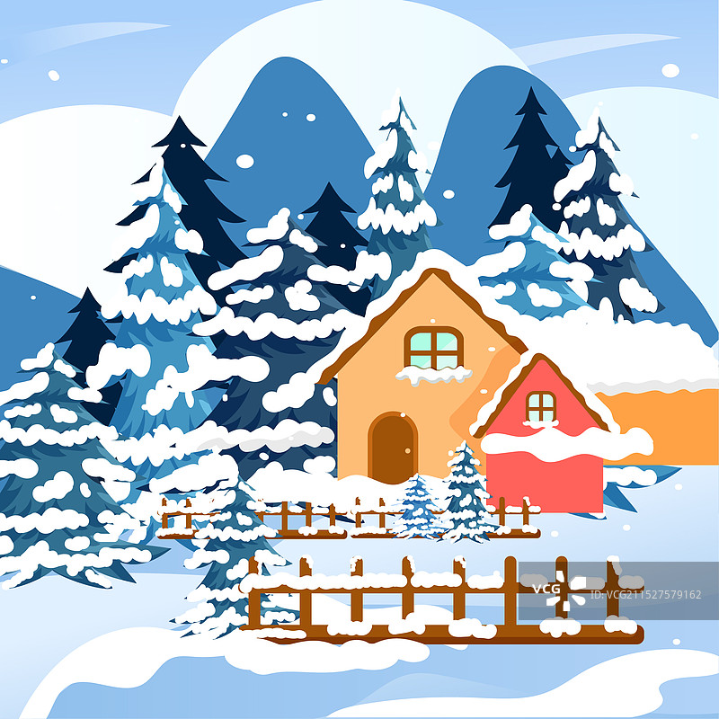 大雪二十四节气之一冬天插画海报图片素材